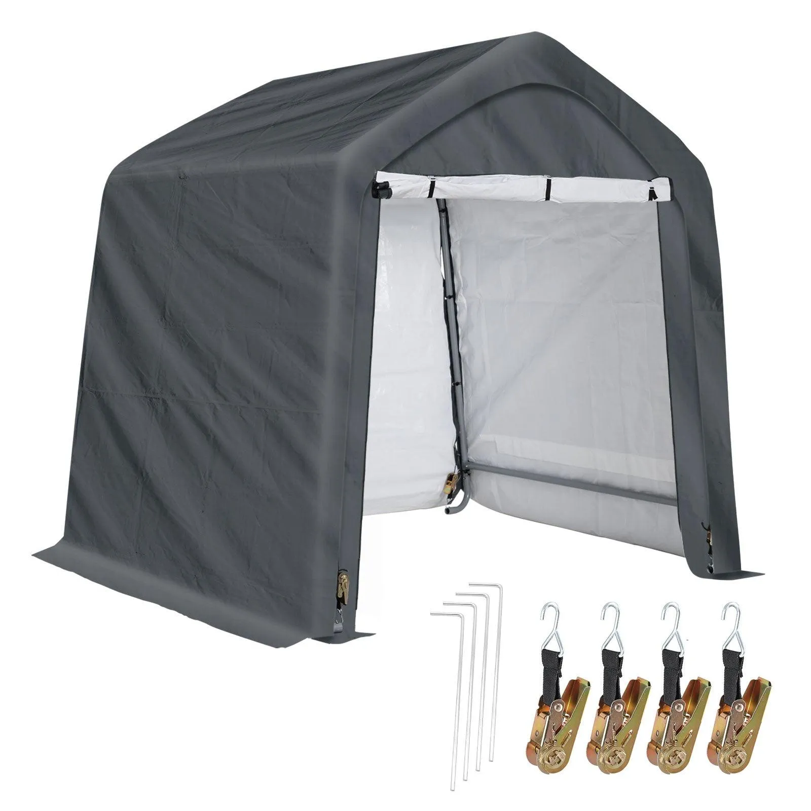 6x6/6x8/8x8/8x12 ft. Heavy Duty Storage Shelter, Portable Shed Carport