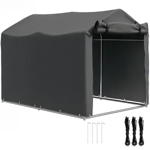 7' x 5' UV Resistant Garden Storage Tent with Roll-Up Zipper Door, Waterproof Bike Shelter, Dark Grey