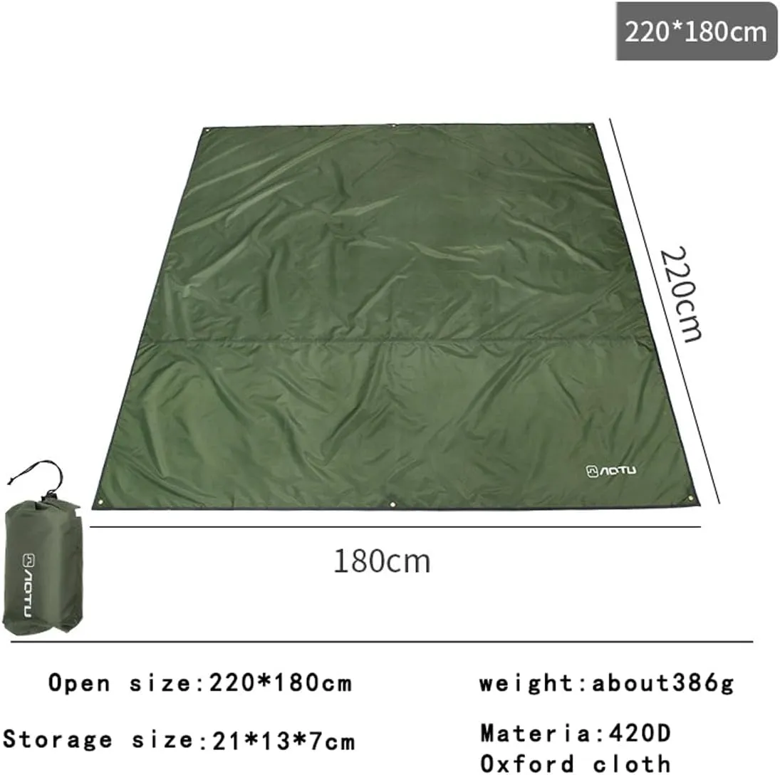 86.6" * 70.87" Tent Footprints Waterproof Camping Tarp 420D Oxford Cloth Outdoor Camping Moisture Proof Tent Floor Mat Groundsheet Ultralight Multi-Purpose Shading Trap with Tent Stakes