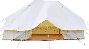 900D Oxford Cloth Bell Tent, Outdoor Yurt Bell Tent, Family Glamping Tents, 4 Season Outdoor Camping Tent, Three Doors and Six Windows, UPF50 UV Resistant, 1