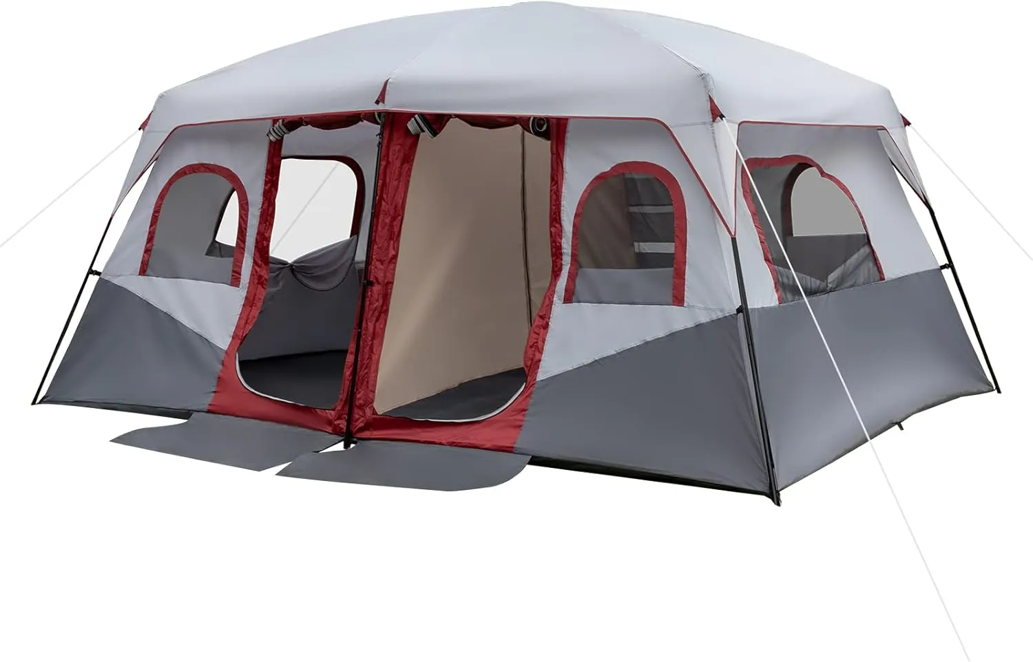 9zH&K 10 Person Camping Tent, Waterproof Windproof Family Tent Dome Tent Portable Large Pop Up Tent with Easy Setup for Camping & Hiking, Mountaineering, Two Doors for Separated Room, 13.29x10x6.56FT
