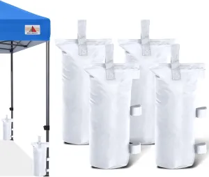 ABCCANOPY Canopy Weights Set of 4-150LBS Sand Bags for Pop up Tent, Weight Bags for Outdoor Gazebo, Trampoline, Pergola, White (Without Sand)