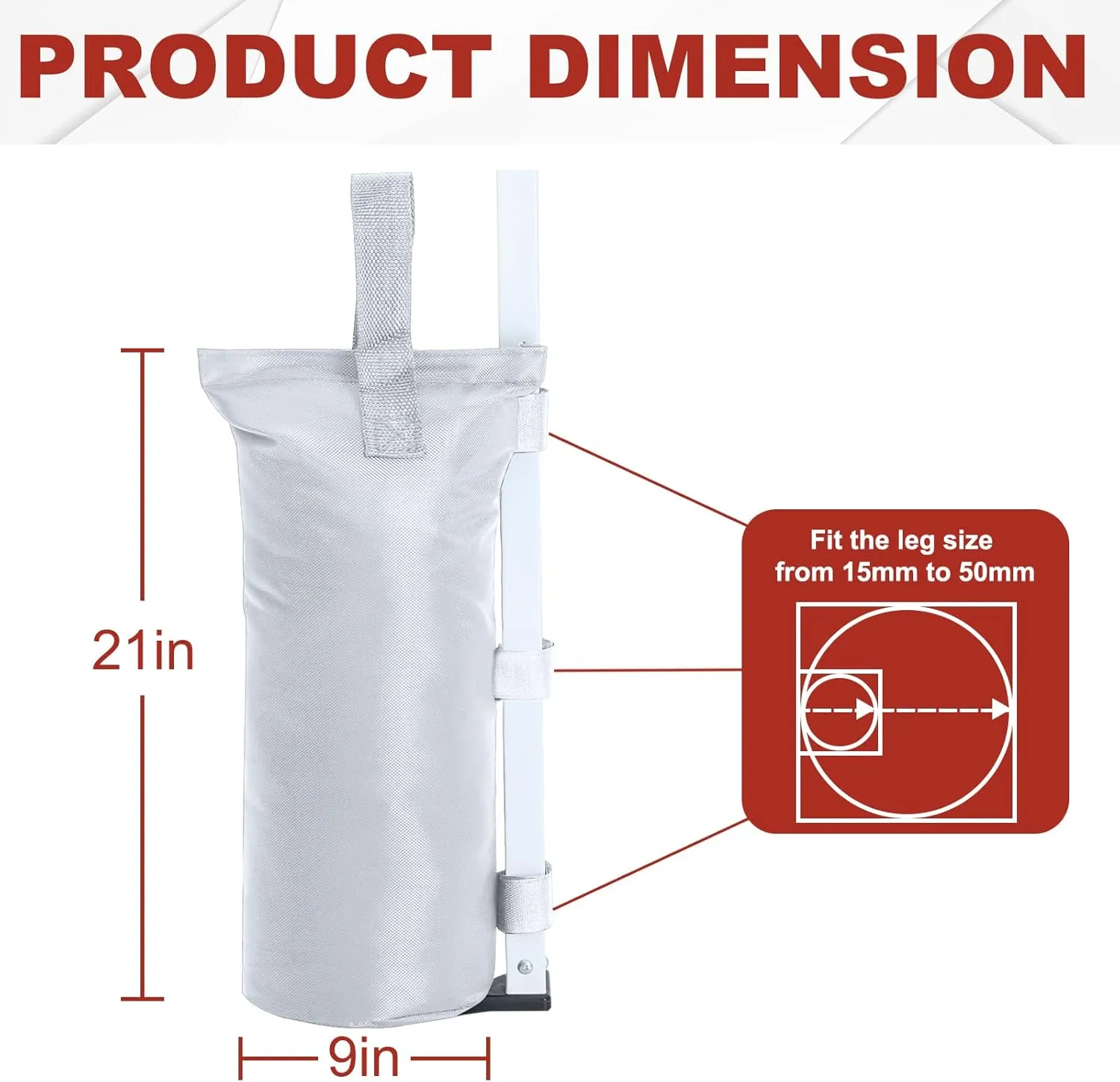 ABCCANOPY Canopy Weights Set of 4-150LBS Sand Bags for Pop up Tent, Weight Bags for Outdoor Gazebo, Trampoline, Pergola, White (Without Sand)