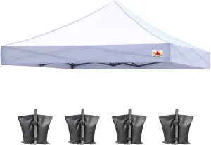 ABCCANOPY Replacement Canopy Top for Pop Up Canopy Tent (10x10, White)