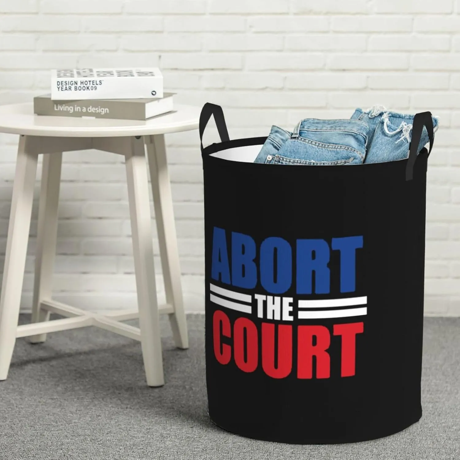 Abort The Court Reproductive Rights Laundry Basket Dirty Clothes Storage Basket Foldable with Handles Laundry Basket, for Bedroom, Bathroom Medium