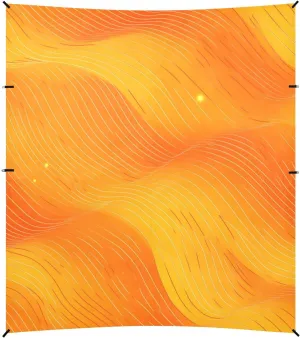 Abstract Glitter Yellow Wave Lines Beach Cabana UPF50  Protection Waterproof Large Portable Sun Shelter with Sand Shovel, Sandbags for Family Travel