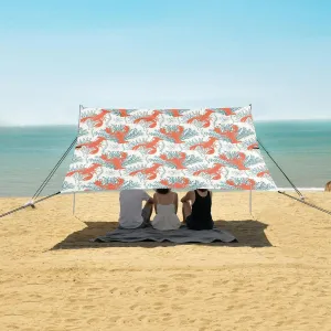 Abstract Red Lobster Seaweed Beach Camping Tent Sun Shelter for Whole Family, Beach Shade Canopy with UPF50  UV Protection,Easy Set Up and Carry,Outdoor Shade for Trips, Fishing, Backyard Fun P