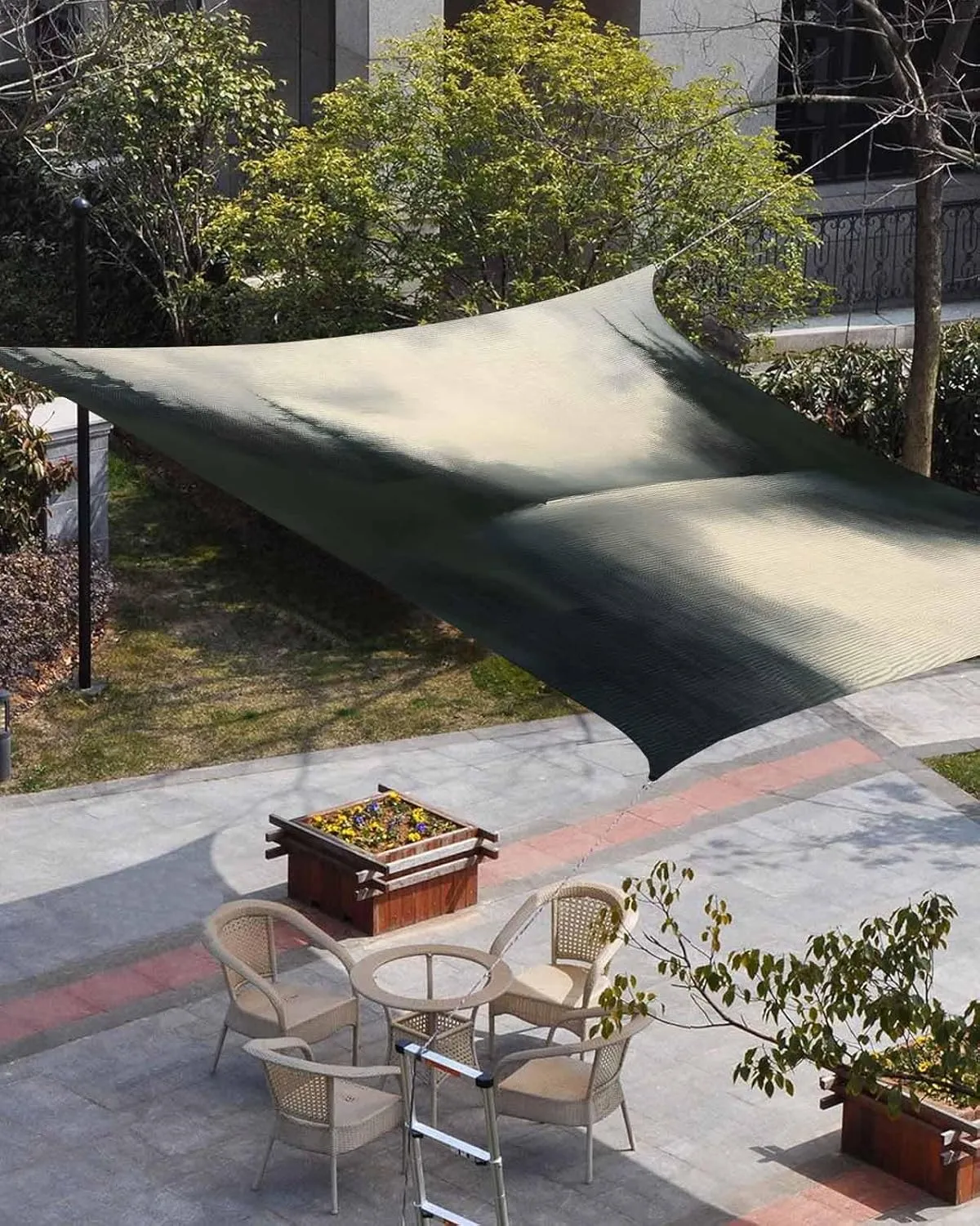 Abstract Sun Shade Sail 6’x 10’, Lake Landscape Tree Sky Scenery Black Forest Reflection Rectangular Sunshade Sail UV Protection, Outdoor Waterproof Sun Shade Canopy for Patio Deck Pool Park