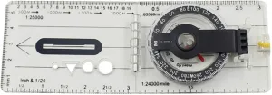 Acrylic Transparent Compass Outdoor Self-Driving Map Measurement Compass Directional Compass