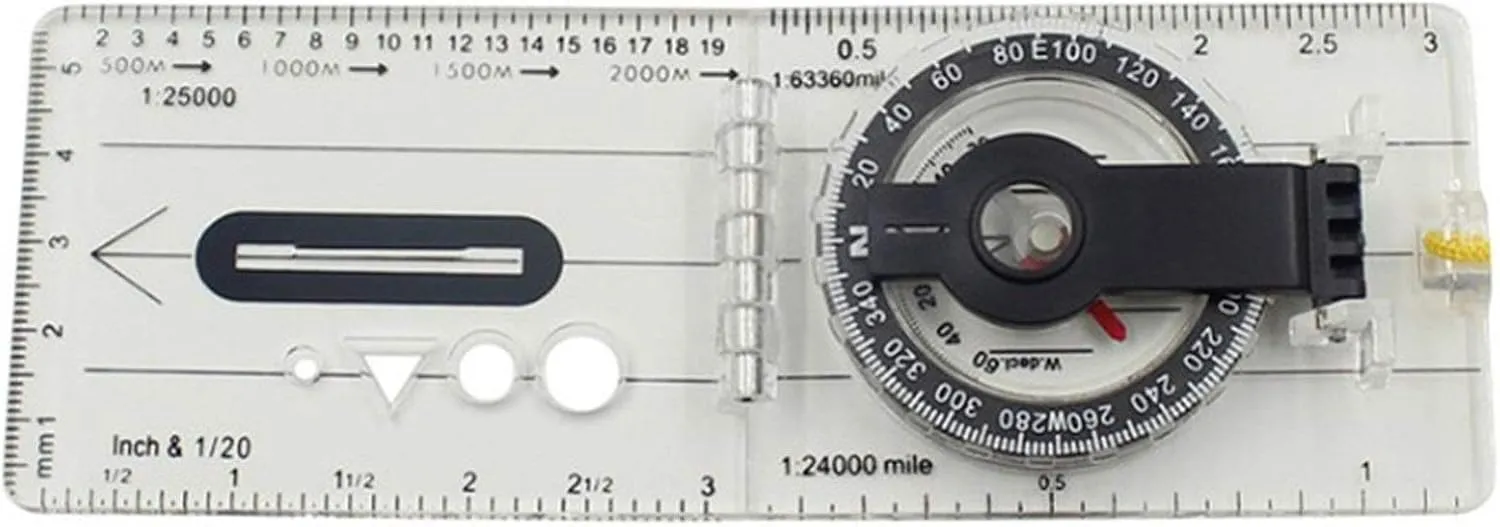 Acrylic Transparent Compass Outdoor Self-Driving Map Measurement Compass Directional Compass