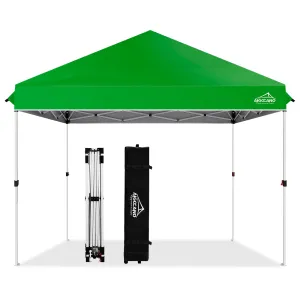AIGOCANO Pop up Canopy Tent,10x10 Instant Outdoor Canopy for Parties with Wheeled Bag(Green)