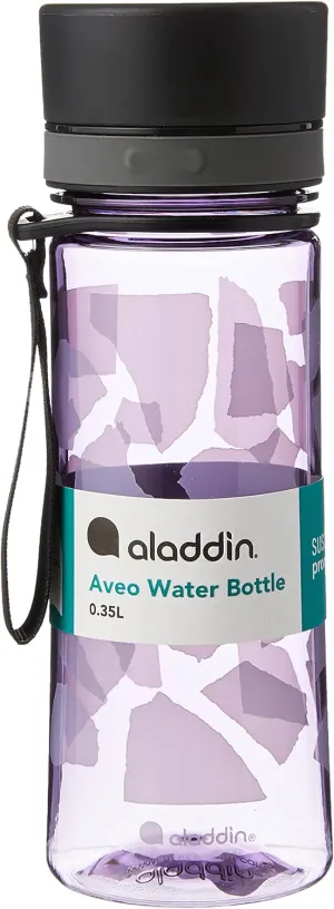 Aladdin Aveo Leakproof Leakproof Water Bottle 0.35L Violet Purple Animal Print – Wide Opening for Easy Fill - BPA-Free - Simple Modern Water Bottle - Stain and Smell Resistant - Dishwasher Safe
