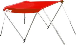 ALEKO Boat Bimini Canopy Top | Tent Sun Shelter Sunshade for 12.5 ft Long Inflatable Boats | 4.3 x 3.7 Ft | Color Red | BSTENT380R