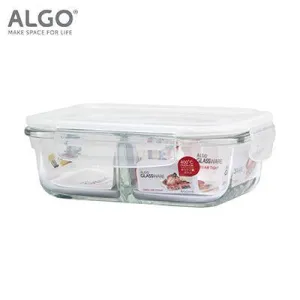 Algo Rectangular Glass Container with 2 Divider