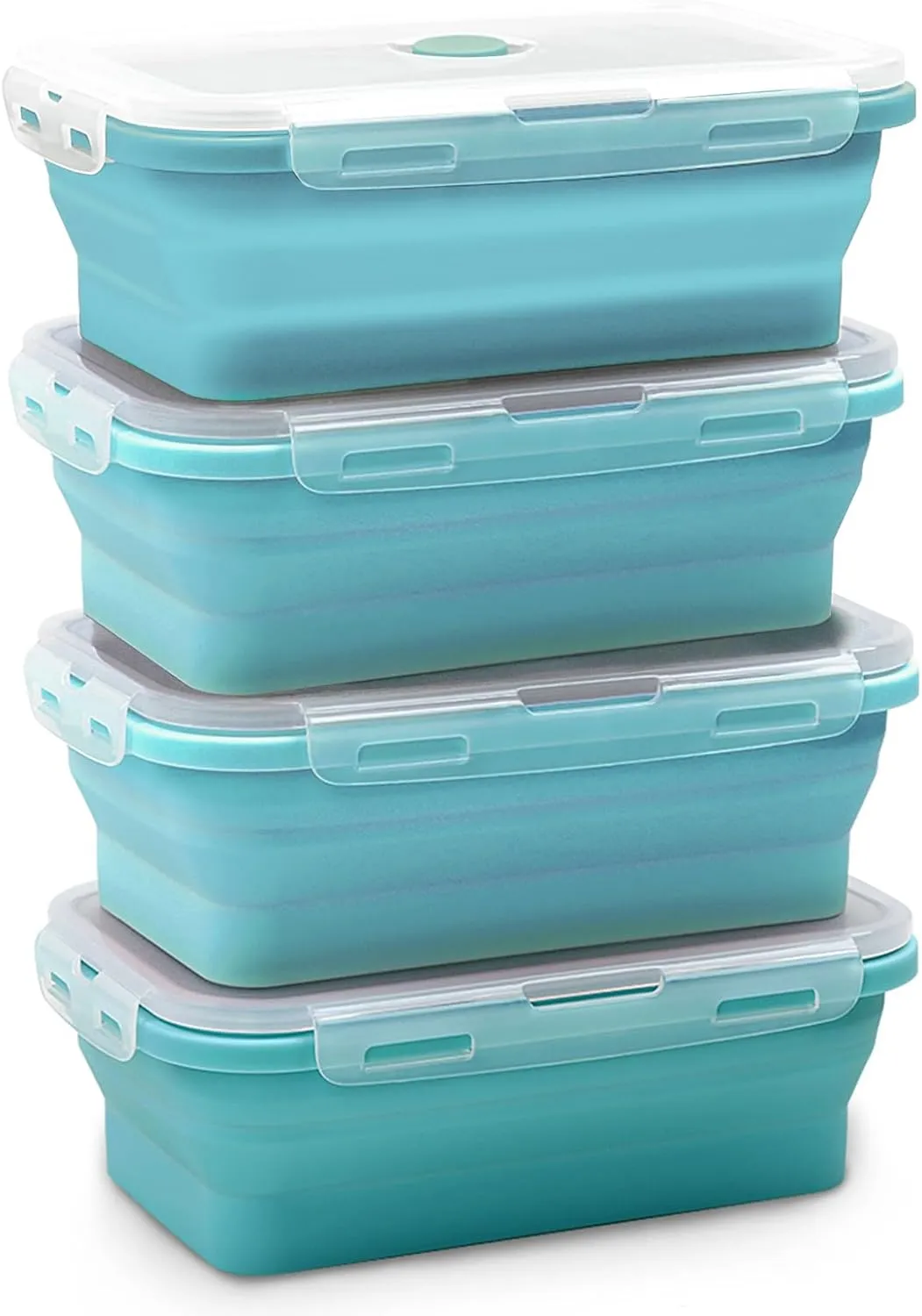 Alimat PluS 40.5oz Silicone Food Storage Containers with Lids, 4 Pack Set 1200ml Collapsible Meal Prep Lunch Containers, Microwave, Freezer and Dishwasher Safe
