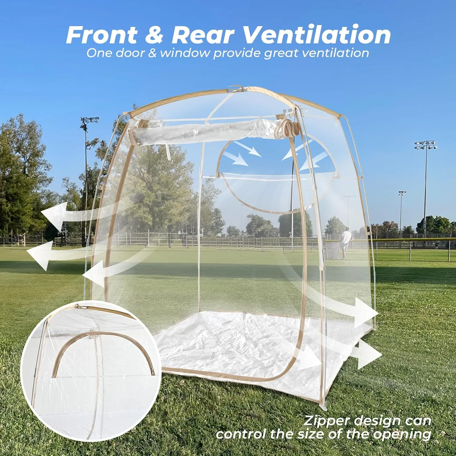 All Weather Proof Pod Sports Pod,540°View Weather Tent,1-4 Person Instant Tent with Sealed Floor,Outdoor Screen House with Carrying Bag,Screen Room for Sport Event,Camping,Fishing