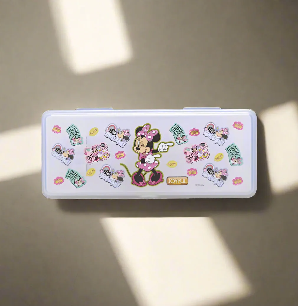 AM3272 Joyful Artist Small Zipper Campass Box Color Availablity As Per Stock Transparent Printed Plastic Campass Box 1 Piece