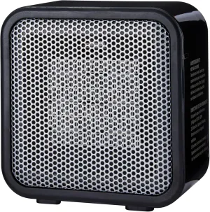 Amazon Basics Ceramic Space Heater, Mini Heater for Office Desk, Portable Tent Heater for Camping (Indoor Use), 500 W, With Tip-Over Protection, Lightweight (1.4 LBS), Black, 5.8"D x 3.4"W x 6"H