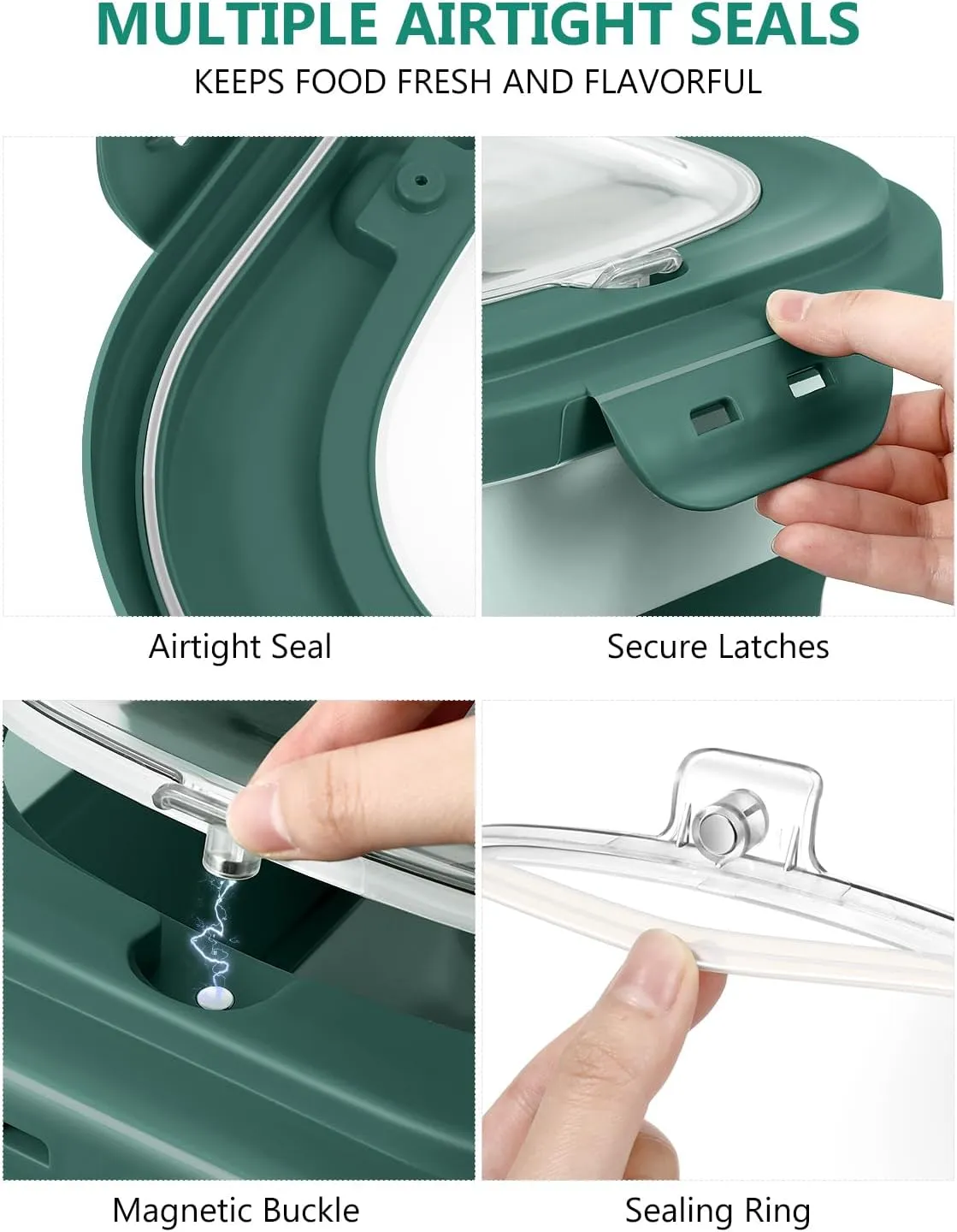 ANVS Dog Food Storage Container - Up to 20lbs Collapsible Dog Food Container with Casters, Scoop and 2.5L Small Pet Food Container to Keep Dry Pet Food Fresh (Green)