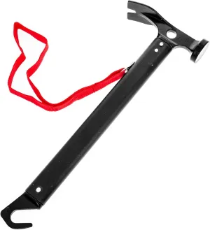 ASR Outdoor 13oz Carbon Steel Camping Hammer with Tent Stake Puller Hand Tool, 12 Inch