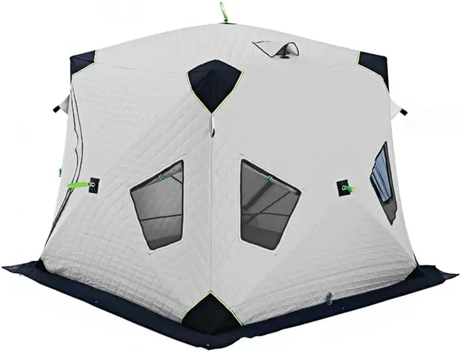 ASSYA Outdoor Fishing Warm Tent Camping Gear Insulated Ice Fishing Tent Heat Reflective Fabric Five-Layer Insulation with Ice Fishing Mat