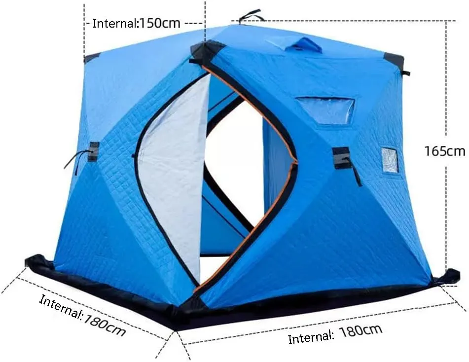 ASSYA Outdoor Winter Camping Winter Fishing Tent Ice Fishing Shelter Bold Skeleton, Strong Wind Resistance, Easy to Retract Suitable for 2-3 People