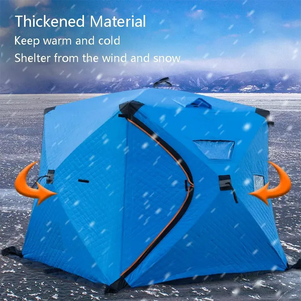 ASSYA Outdoor Winter Camping Winter Fishing Tent Ice Fishing Shelter Bold Skeleton, Strong Wind Resistance, Easy to Retract Suitable for 2-3 People