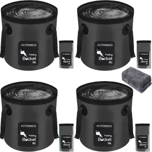 AUTODECO Collapsible Bucket 5 Gallon Container Folding Water Bucket Portable Wash Basin