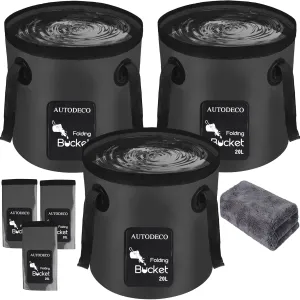 AUTODECO Collapsible Bucket 5 Gallon Container Folding Water Bucket Portable Wash Basin