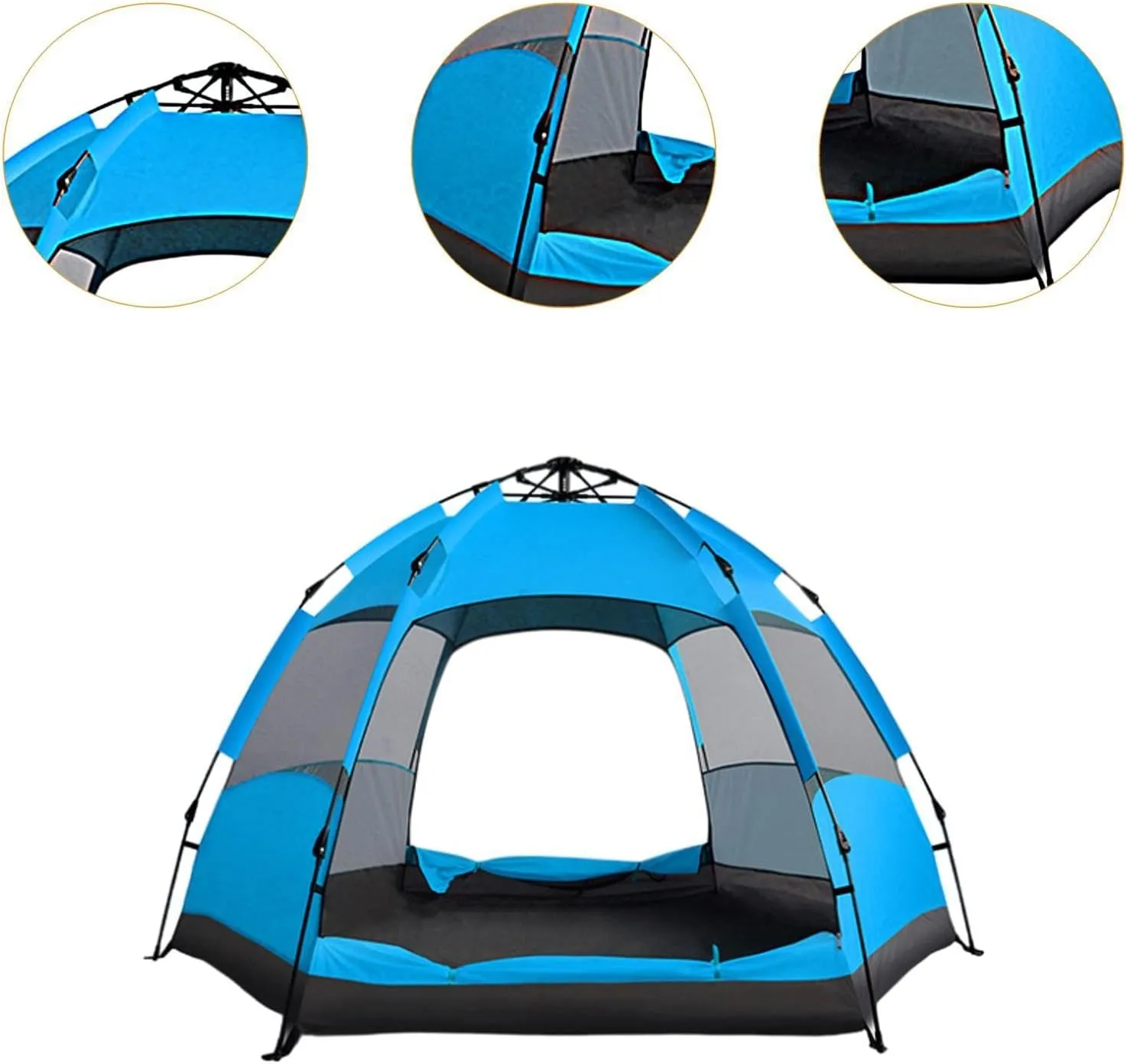 Automatic Camping Tent Quick Assemble up Tent Ventilated Waterproof Practical Rainproof Traveling Tent for Family Trips Beach