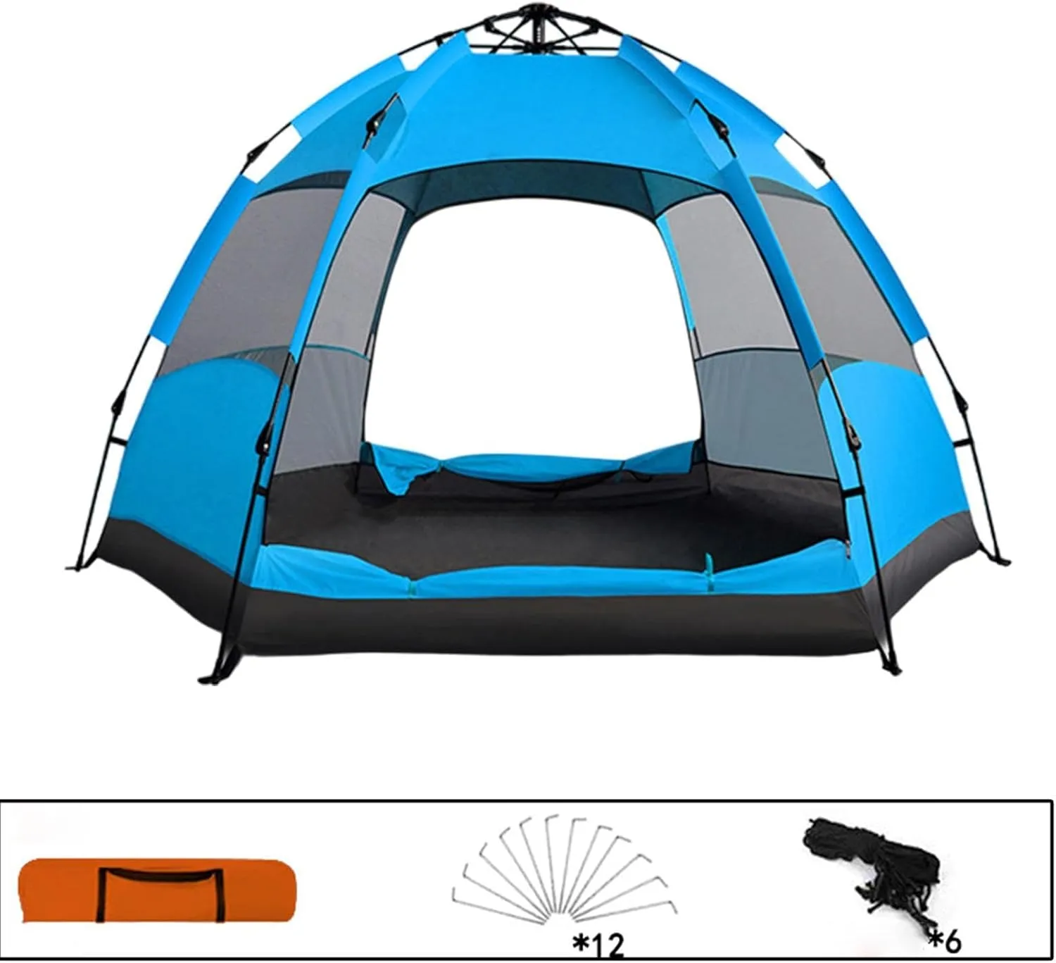 Automatic Camping Tent Quick Assemble up Tent Ventilated Waterproof Practical Rainproof Traveling Tent for Family Trips Beach