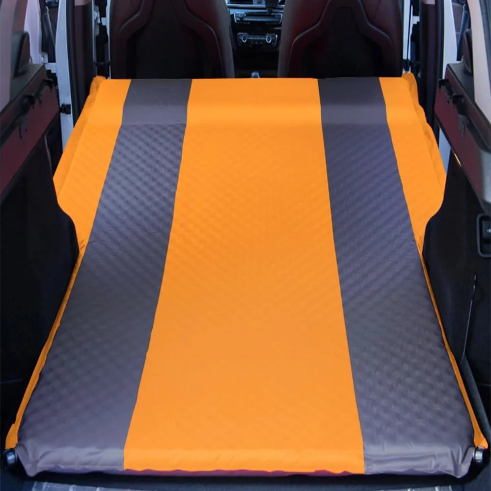 Automatic Inflatable Car Air Mattress for Jeep Compass S/80th Anniversary/Longitude/Limited FWD 4x4, Foldable Portable for Camping Travel 5cm Thick Car Mattress,OrangeGray