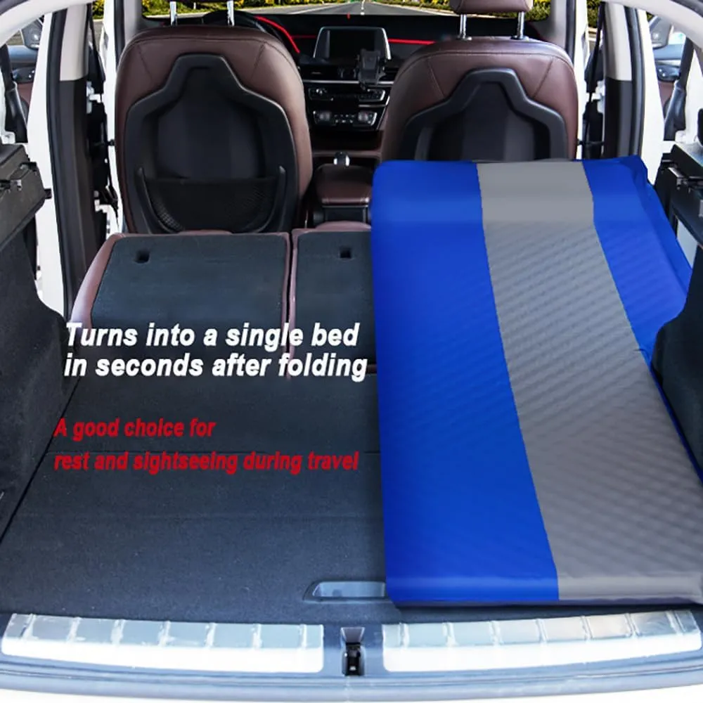 Automatic Inflatable Car Air Mattress for Jeep Compass S/80th Anniversary/Longitude/Limited FWD 4x4, Foldable Portable for Camping Travel 5cm Thick Car Mattress,OrangeGray