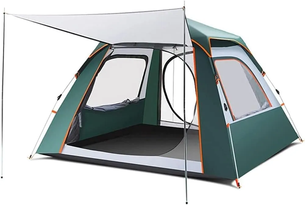 Automatic Instant Pop-Up Camping Tent for 3-4 Person, Waterproof Sun-Proof Outdoor Picnic Dome Tent, Quick Setup with Ventilation for Hiking, Beach & Outdoor Activities