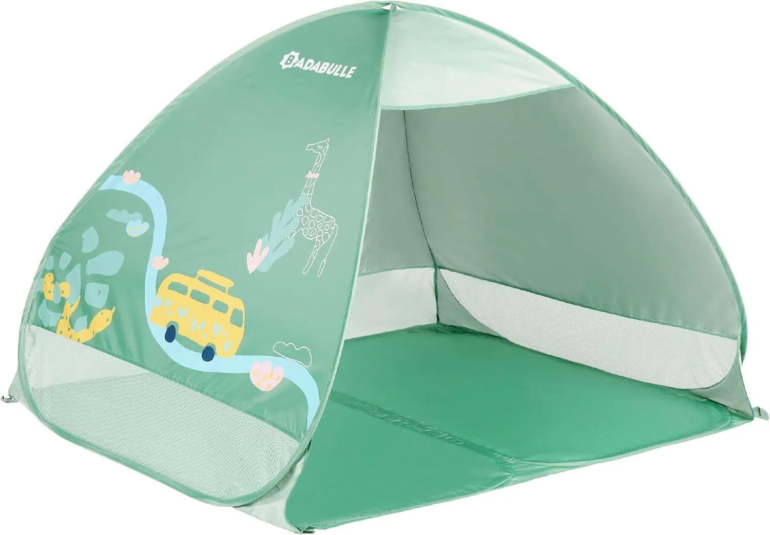 Badabulle - Anti-Uv Baby Tent | Large Beach Tent, High Sun Protection Spf 50  For Toddlers | Pop-Up System - Green