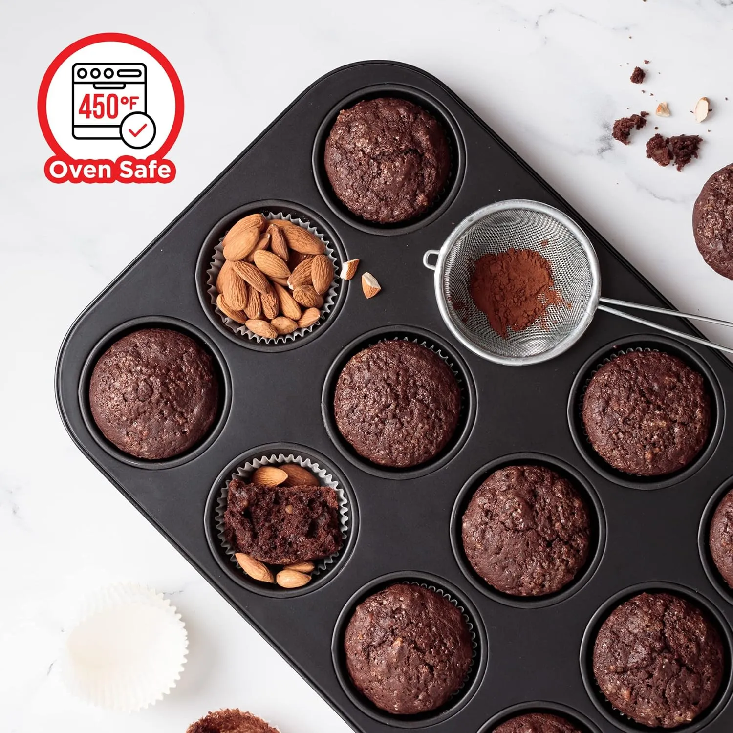 Baking Set – 6 Piece – Deluxe Non Stick Black Coating Inside and Outside – Carbon Steel Bakeware Set – PFOA PFOS and PTFE Free by Bakken