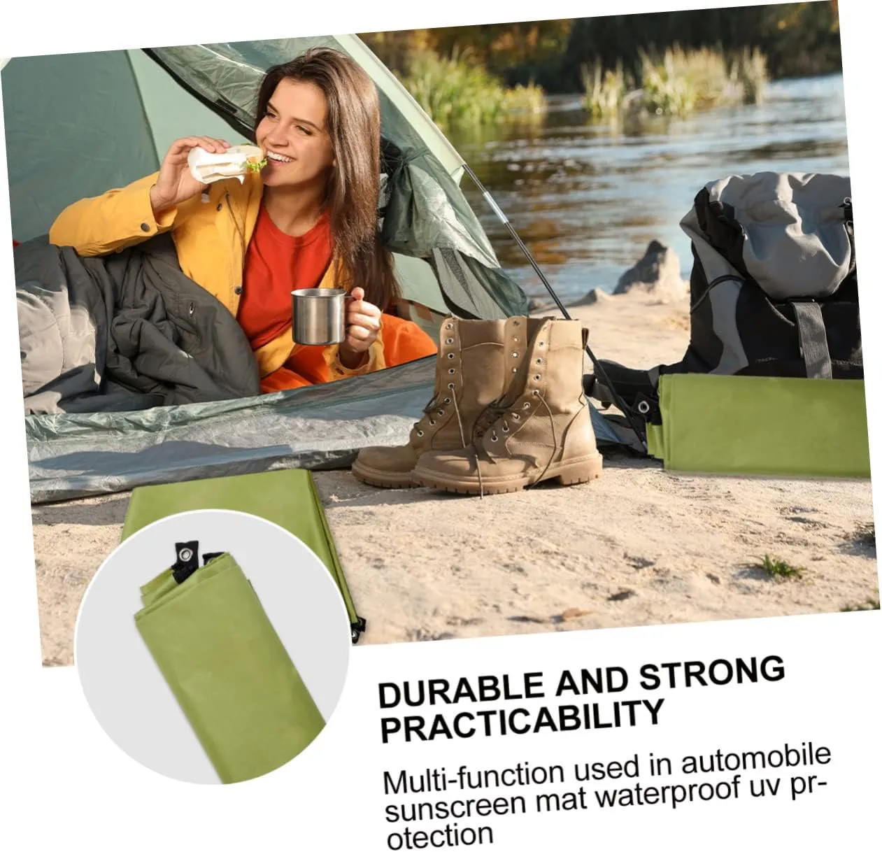 balacoo Oxford Fabric Waterproof Mat Tent Ground Cover Portable Outdoor Blanket Car Sunshade Uv Protection Mat