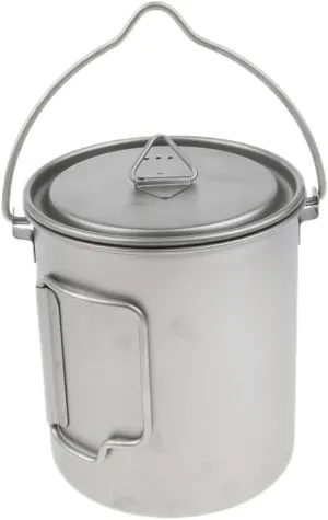 barenx Titanium Cooking Pot for Backpacking Hiking, Outdoor Lightweight Camping Mug