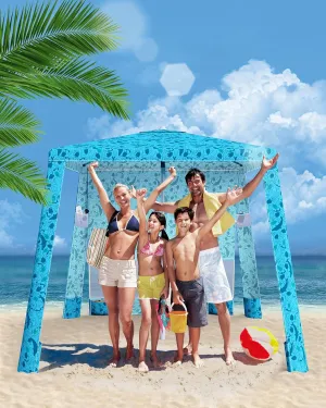 Beach Cabana Tent - Instant Sun Shade, 6.2'x6.2', Lightweight & Portable, UPF 50  UV Protection, Sand Pockets, Side Wall, Ideal for Beach, Park, or Camping