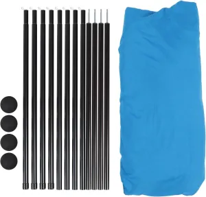 Beach Canopy, 4 Poles Pop Up Quick Setup UPF50  Polyester Iron Beach Tent Sun Shelter Spacious for Camping (Blue)