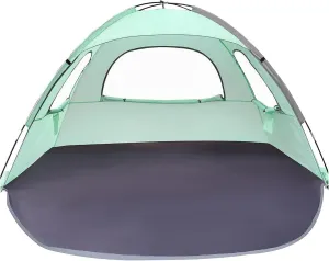 Beach Tent Sun Protection Ventilated Beach Tent Sun Shelter with 3 Window Lightweight ＆ Foldable Canopy Easy Setup Windproof Shade for 3 Persons 83x55x46 Inch #