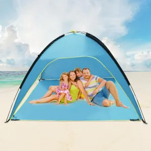 Beach Tent Sun Shade Shelter,UPF50 UV Protection Outdoor Waterproof Tent Canopy for 4-6 Person with 3 Door Openings Carrying Bag Easy Setup for Beach Picnic Camping Hiking Adventure Fishing