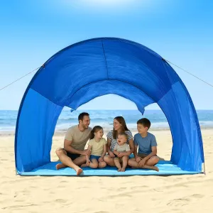Beach Tent Sun Shelter with UPF50  Protection, One-Person Setup, Wind-Supported & Sandbag Stable, 7.5ft Tall, Portable Beach Shade Canopy for 3-6 People
