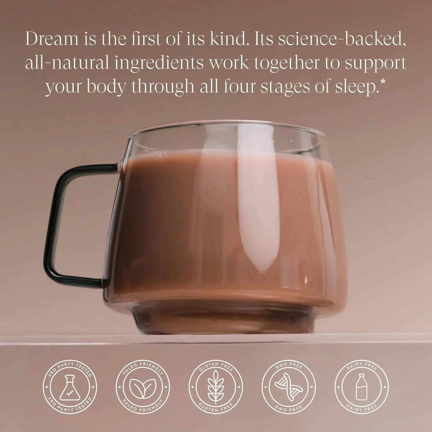 Beam Dream Sleep Powder, Natural Sleep Aid and Magnesium Hot Cocoa Drink for Adults, Calming Sleep Supplement with Apigenin, Nighttime Sleep Drink Powder, Third Party Tested Supplement, 22 Servings