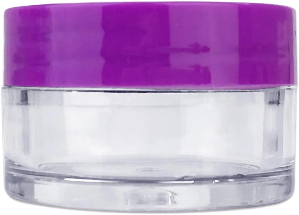 Beauticom 20G/20ML Clear Round Sample Container Jars with Purple Lids for Lotion, Creams, Toners, Lip Balms, Cosmetic, Makeup - BPA Free (48 Pieces)