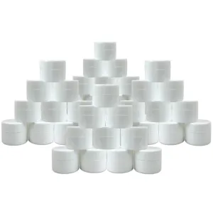 Beauticom 72 Pieces 7G/7ML (0.25oz) WHITE Sturdy Thick Double Wall Plastic Container Jar with Foam Lined Lid for Acrylic Powder, Rhinestones, Charms and Other Nail Accessories - BPA Free