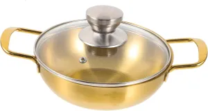 BESPORTBLE Vegetable Pots for Kitchen Stainless Mini Portable Cooking Pot Household Hot Pot Pan Pot with Handle
