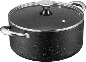 BEZIA 6 Quart Nonstick Cooking Pot with Lid, Induction and Oven Safe, Perfect for Stews, Soups and All Stovetops