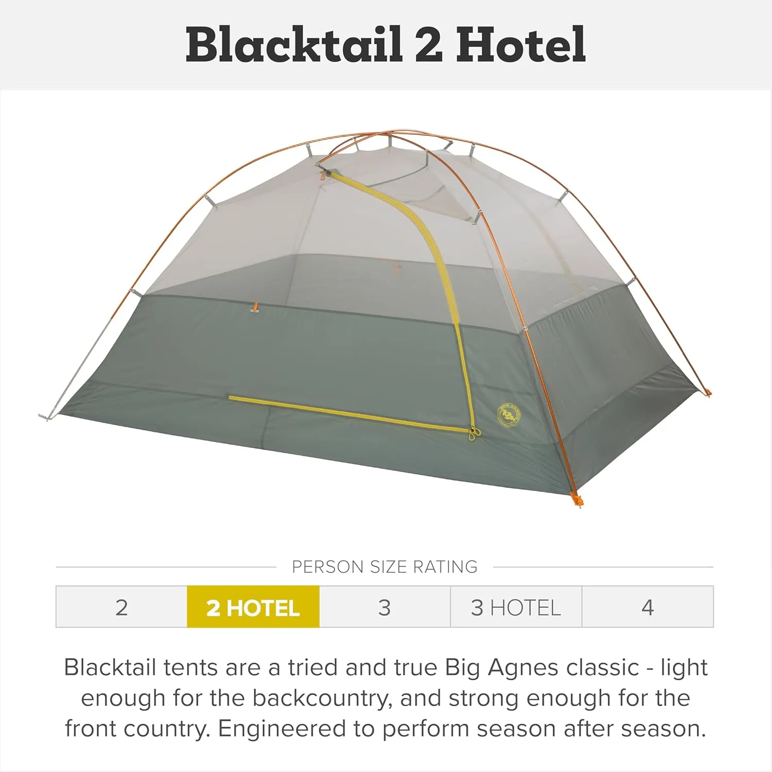Big Agnes Blacktail & Blacktail Hotel Tent - Backpacking Tent for Camping, 3 Season, Lightweight, Waterproof