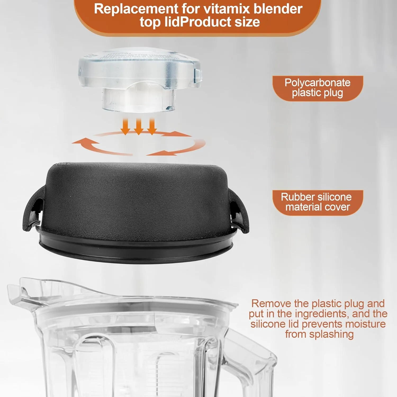 Blender Replacement Lid for Vitamix 5200&5000 Blender Pitcher 64-Ounce High Profile Container Parts